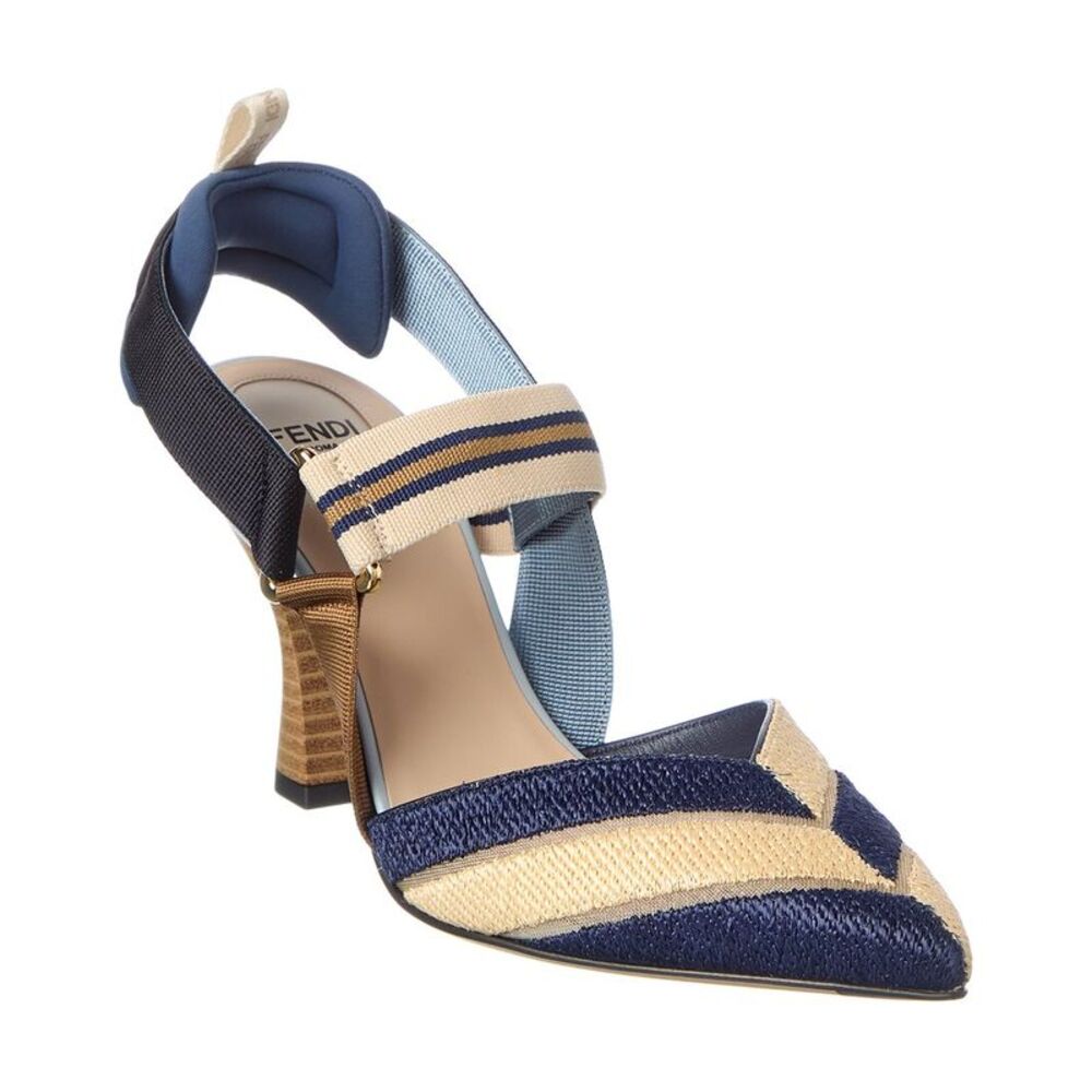 Fendi Colibri Canvas Pump, Blue